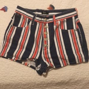 BDG striped jean shorts